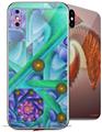 2 Decal style Skin Wraps set for Apple iPhone X and XS Cell Structure