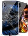 2 Decal style Skin Wraps set for Apple iPhone X and XS Contrast