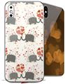 2 Decal style Skin Wraps set for Apple iPhone X and XS Elephant Love