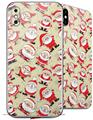 2 Decal style Skin Wraps set for Apple iPhone X and XS Lots of Santas