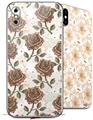 2 Decal style Skin Wraps set for Apple iPhone X and XS Flowers Pattern Roses 20