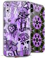 2 Decal style Skin Wraps set for Apple iPhone X and XS Scene Kid Sketches Purple