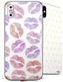 2 Decal style Skin Wraps set for Apple iPhone X and XS Pink Purple Lips