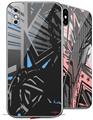 2 Decal style Skin Wraps set for Apple iPhone X and XS Baja 0023 Blue Medium