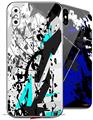 2 Decal style Skin Wraps set for Apple iPhone X and XS Baja 0018 Neon Teal