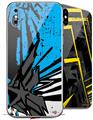 2 Decal style Skin Wraps set for Apple iPhone X and XS Baja 0040 Blue Medium