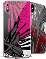 2 Decal style Skin Wraps set for Apple iPhone X and XS Baja 0040 Fuchsia Hot Pink