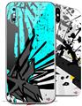 2 Decal style Skin Wraps set for Apple iPhone X and XS Baja 0040 Neon Teal