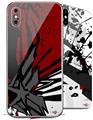 2 Decal style Skin Wraps set for Apple iPhone X and XS Baja 0040 Red Dark