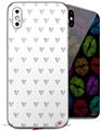 2 Decal style Skin Wraps set for Apple iPhone X and XS Hearts Gray