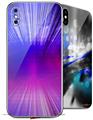 2 Decal style Skin Wraps set for Apple iPhone X and XS Bent Light Blueish