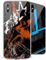 2 Decal style Skin Wraps set for Apple iPhone X and XS Baja 0003 Burnt Orange