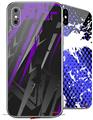 2 Decal style Skin Wraps set for Apple iPhone X and XS Baja 0014 Purple