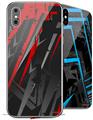 2 Decal style Skin Wraps set for Apple iPhone X and XS Baja 0014 Red