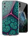 2 Decal style Skin Wraps set compatible with Apple iPhone X and XS Linear Cosmos Teal
