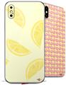 2 Decal style Skin Wraps set compatible with Apple iPhone X and XS Lemons Yellow