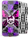 2 Decal style Skin Wraps set for Apple iPhone X and XS Butterfly Skull
