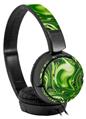 Decal style Skin Wrap compatible with Sony MDR ZX110 Headphones Liquid Metal Chrome Neon Green (HEADPHONES NOT INCLUDED)