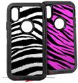 2x Decal style Skin Wrap Set compatible with Otterbox Defender iPhone X and Xs Case - Zebra (CASE NOT INCLUDED)
