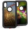 2x Decal style Skin Wrap Set compatible with Otterbox Defender iPhone X and Xs Case - Woven (CASE NOT INCLUDED)