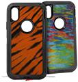 2x Decal style Skin Wrap Set compatible with Otterbox Defender iPhone X and Xs Case - Tie Dye Bengal Side Stripes (CASE NOT INCLUDED)