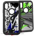 2x Decal style Skin Wrap Set compatible with Otterbox Defender iPhone X and Xs Case - Baja 0018 Blue Royal (CASE NOT INCLUDED)