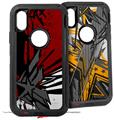 2x Decal style Skin Wrap Set compatible with Otterbox Defender iPhone X and Xs Case - Baja 0040 Red Dark (CASE NOT INCLUDED)