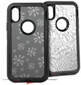 2x Decal style Skin Wrap Set compatible with Otterbox Defender iPhone X and Xs Case - Winter Snow Gray (CASE NOT INCLUDED)