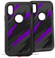 2x Decal style Skin Wrap Set compatible with Otterbox Defender iPhone X and Xs Case - Jagged Camo Purple (CASE NOT INCLUDED)