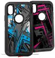 2x Decal style Skin Wrap Set compatible with Otterbox Defender iPhone X and Xs Case - Baja 0032 Blue Medium (CASE NOT INCLUDED)
