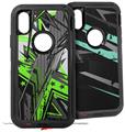 2x Decal style Skin Wrap Set compatible with Otterbox Defender iPhone X and Xs Case - Baja 0032 Neon Green (CASE NOT INCLUDED)