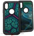 2x Decal style Skin Wrap Set compatible with Otterbox Defender iPhone X and Xs Case - Linear Cosmos Teal (CASE NOT INCLUDED)
