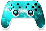 Skin Decal Wrap works with Original Google Stadia Controller Bokeh Butterflies Neon Teal Skin Only CONTROLLER NOT INCLUDED