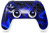 Skin Decal Wrap works with Original Google Stadia Controller Liquid Metal Chrome Royal Blue Skin Only CONTROLLER NOT INCLUDED