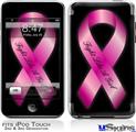 iPod Touch 2G & 3G Skin - Fight Like a Girl Breast Cancer Pink Ribbon on Black
