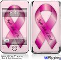 iPod Touch 2G & 3G Skin - Fight Like a Girl Breast Cancer Pink Ribbon on Pink