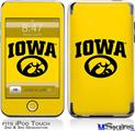 iPod Touch 2G & 3G Skin - Iowa Hawkeyes Tigerhawk Oval 01 Black on Gold