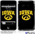 iPod Touch 2G & 3G Skin - Iowa Hawkeyes Tigerhawk Oval 01 Gold on Black