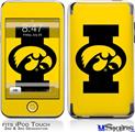 iPod Touch 2G & 3G Skin - Iowa Hawkeyes Tigerhawk Oval 02 Black on Gold