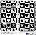 iPod Touch 2G & 3G Skin - Hearts And Stars Black and White