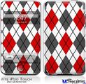 iPod Touch 2G & 3G Skin - Argyle Red and Gray