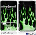 iPod Touch 2G & 3G Skin - Metal Flames Green