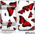 iPod Touch 2G & 3G Skin - Butterflies Red