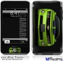 iPod Touch 2G & 3G Skin - 2010 Chevy Camaro Green - Black Stripes
