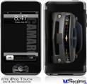 iPod Touch 2G & 3G Skin - 2010 Chevy Camaro Cyber Gray - Black Stripes
