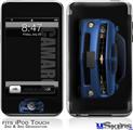 iPod Touch 2G & 3G Skin - 2010 Chevy Camaro Aqua - Black Stripes