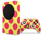 WraptorSkinz Skin Wrap compatible with the 2020 XBOX Series S Console and Controller Kearas Polka Dots Pink And Yellow (XBOX NOT INCLUDED)