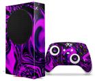 WraptorSkinz Skin Wrap compatible with the 2020 XBOX Series S Console and Controller Liquid Metal Chrome Purple (XBOX NOT INCLUDED)