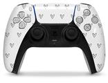 WraptorSkinz Skin Wrap compatible with the Sony PS5 DualSense Controller Hearts Gray (CONTROLLER NOT INCLUDED)
