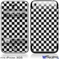 iPhone 3GS Skin - Checkered Canvas Black and White